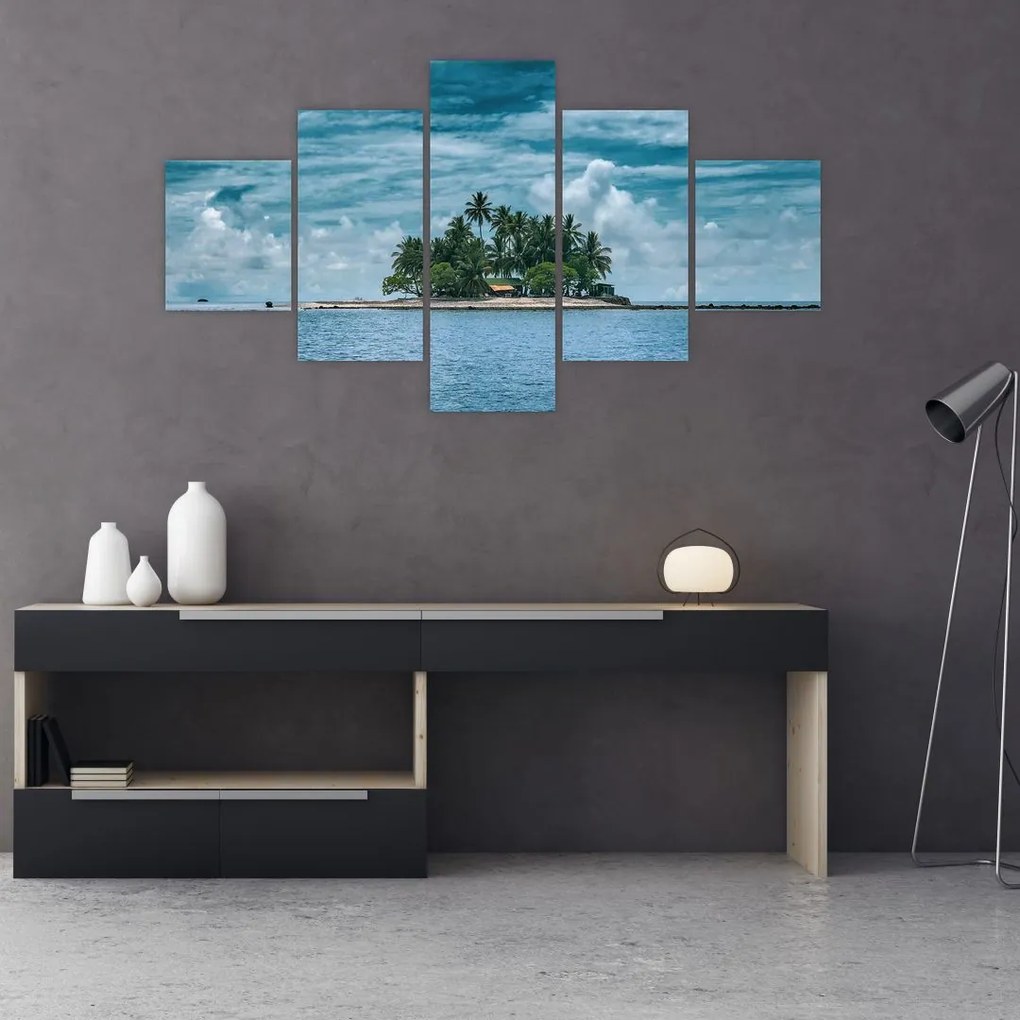 Obraz - wyspa na morzu (125x70 cm)