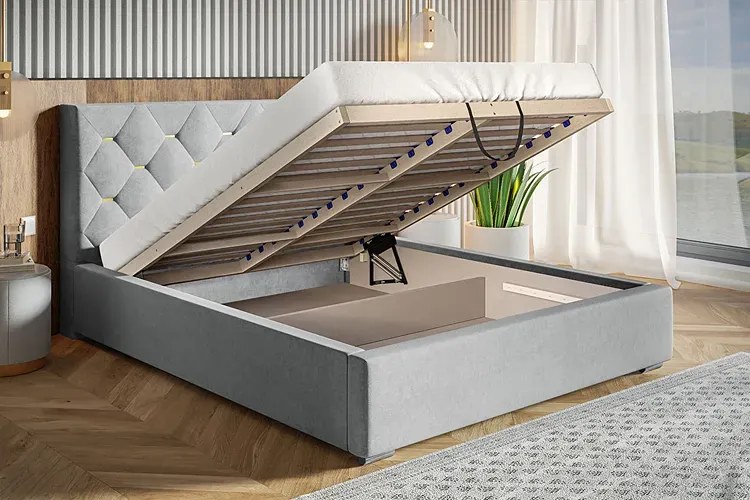 Pojedyncze łóżko pikowane 90x200 Illugi 2X - 36 kolorów