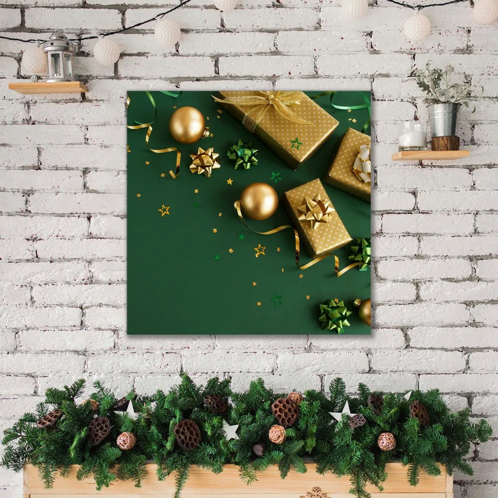 Obraz na Płótnie Prezenty Ozdoby Zima Święta