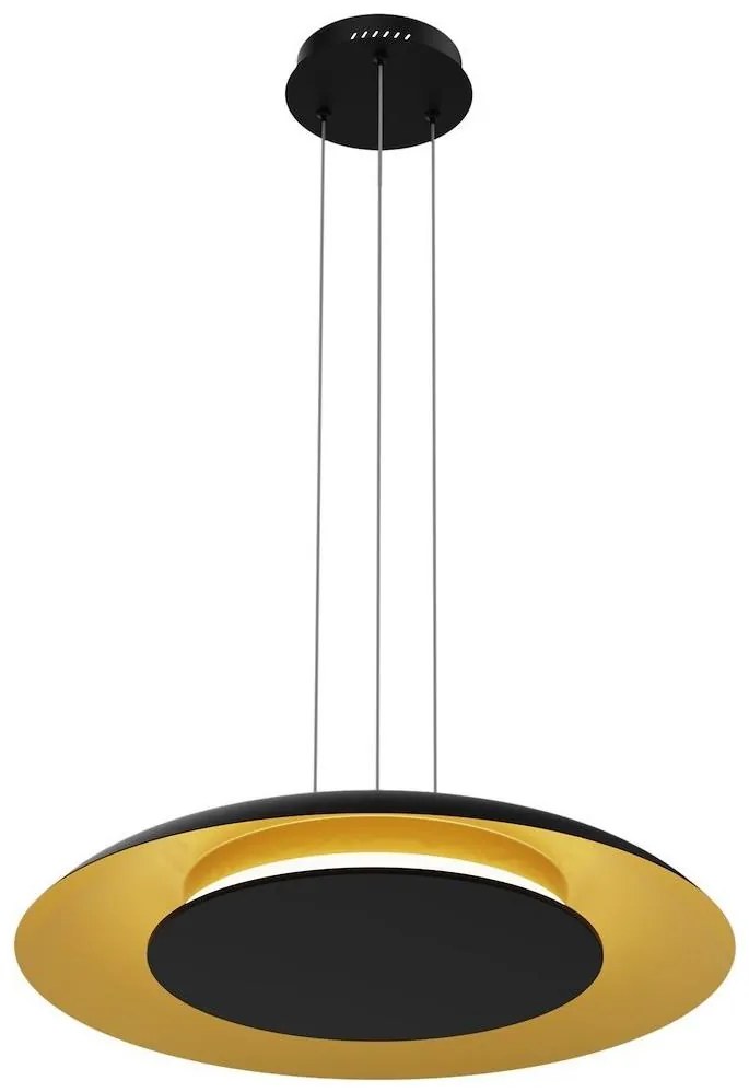 Lampa wisząca LED na lince PIATTINO LED/30W/230V 2700/3200/4000K Ø 40 cm czarny/złoty