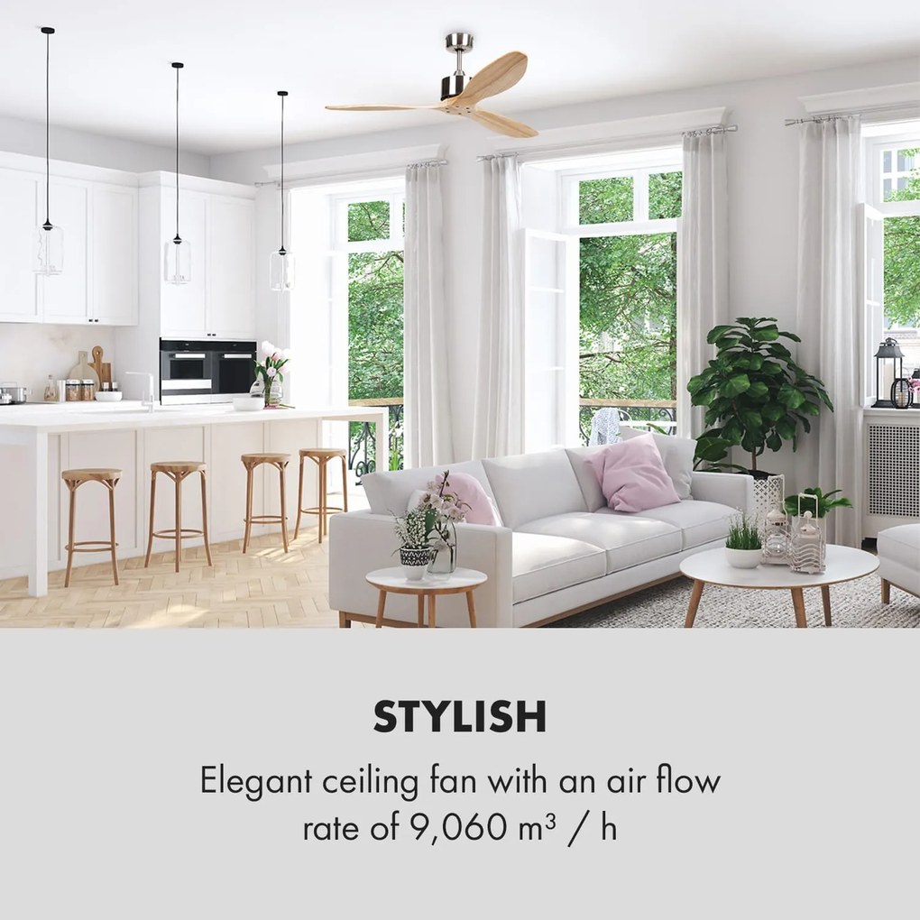 Klarstein Santa Elena, 132 cm, 40 W, wentylator sufitowy, brzoza