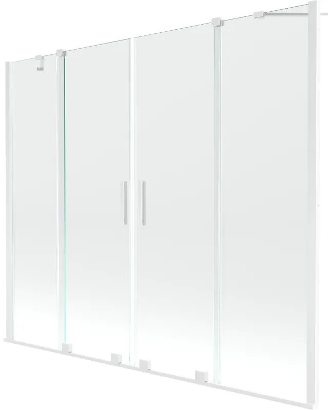 Mexen Velar Duo parawan nawannowy 2-skrzydłowy rozsuwany 170 x 150 cm, transparent, biały - 896-170-000-02-20