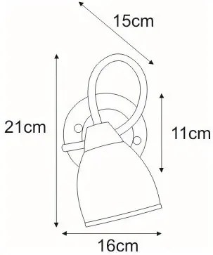 Chromowany kinkiet z białym kloszem  - S974-Labis