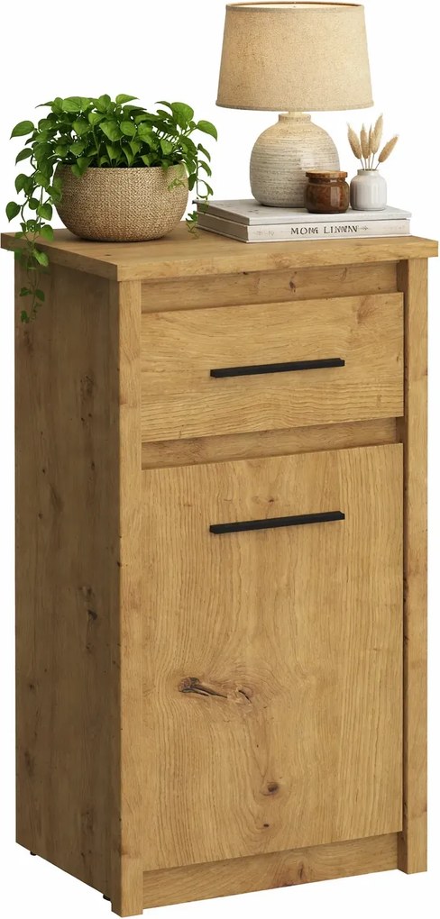 Wąska Klasyczna Komoda Dąb Artisan T0-W66