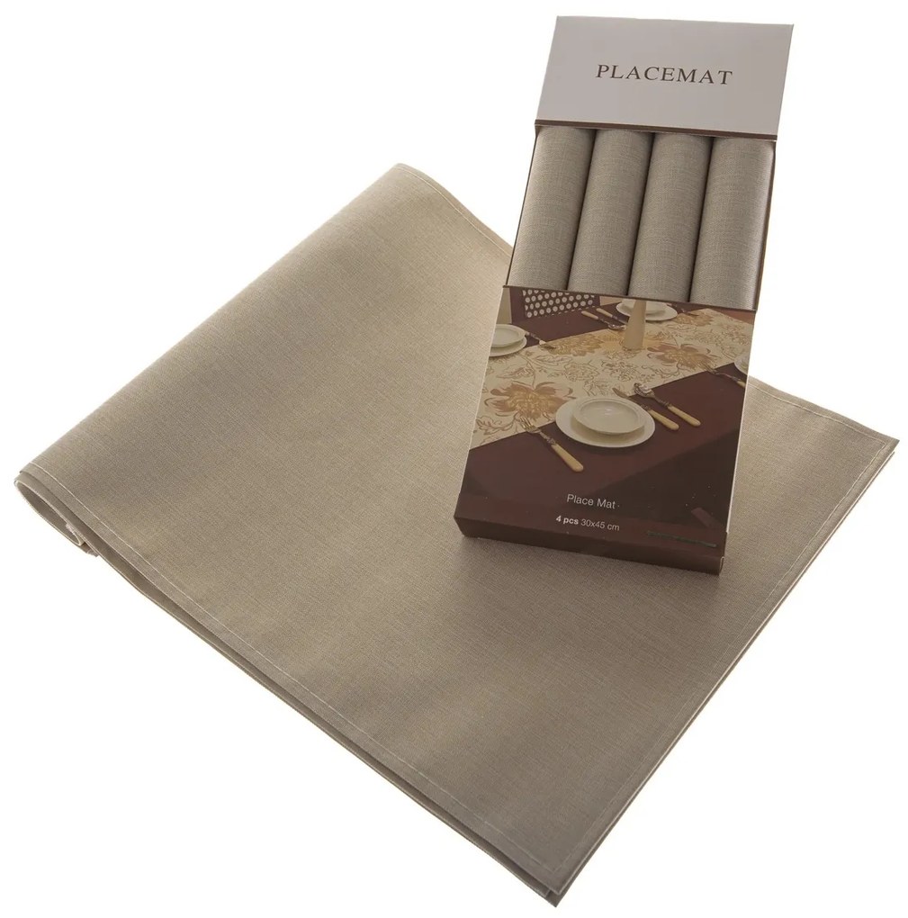 Podkładki SES4004 Beige 30 x 45 cm, zestaw 4 sztuk