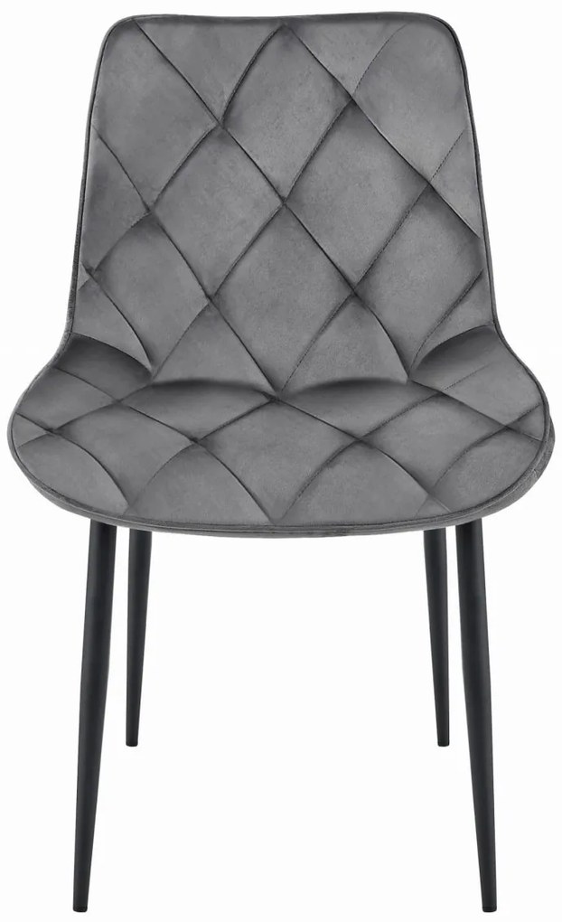 Aksamitne krzesło do jadalni TOR, ciemnoszare