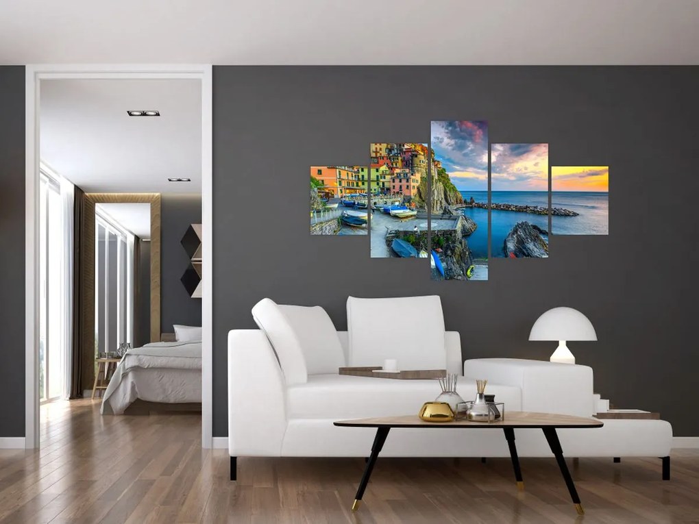 Obraz - Wioska śródziemnomorska (125x70 cm)