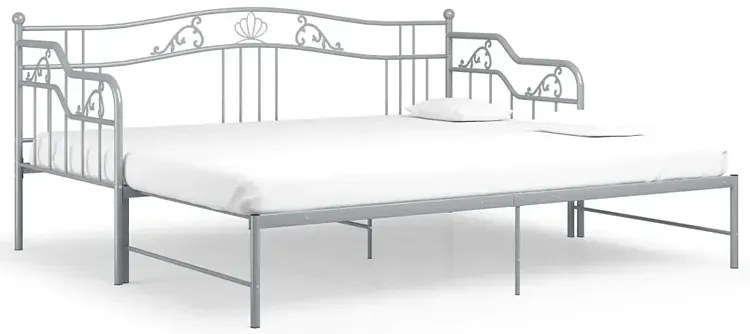 Szare rozkładane łóżko metalowe 90x200 cm N7-Z22