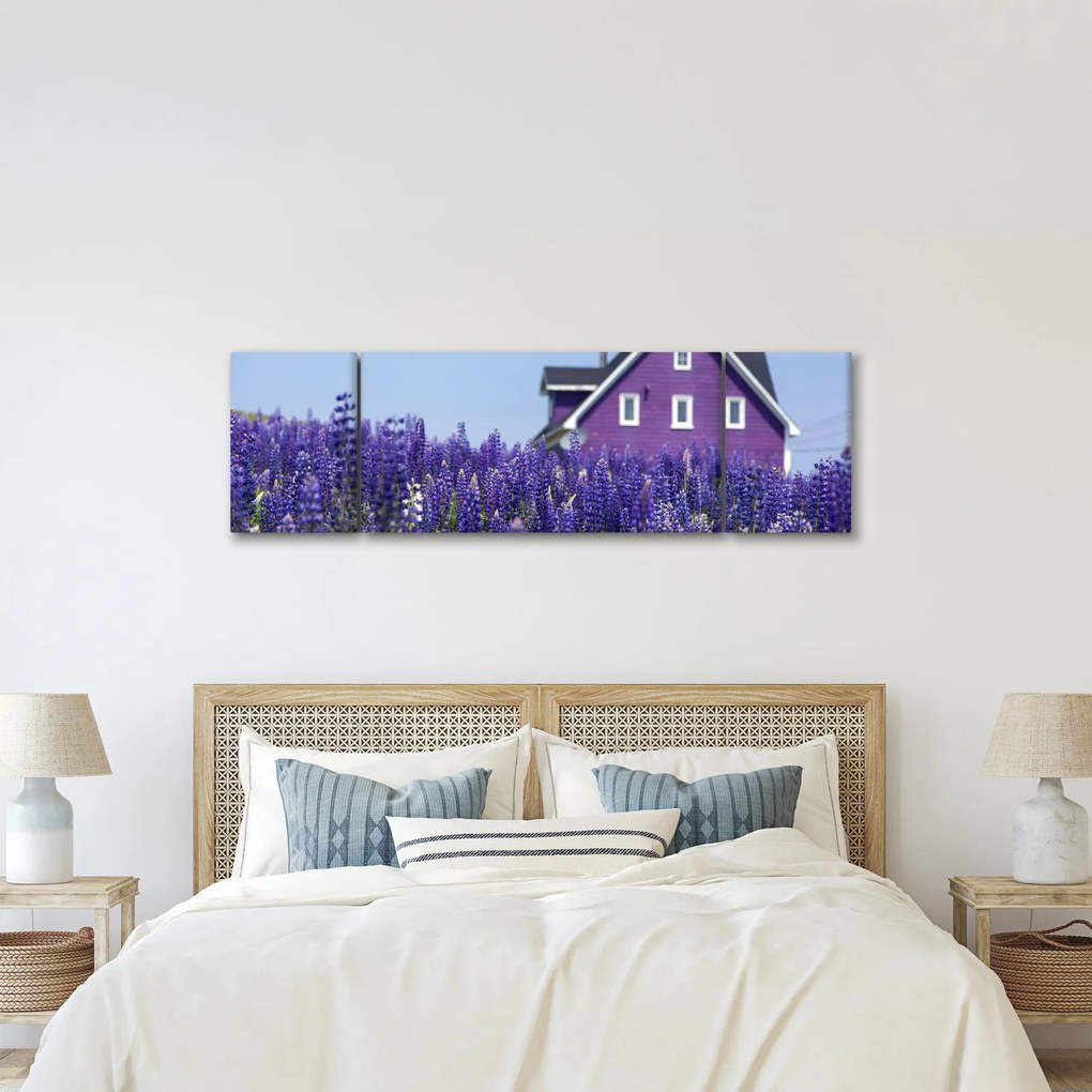 Obraz lawendowego pola (170x50 cm)