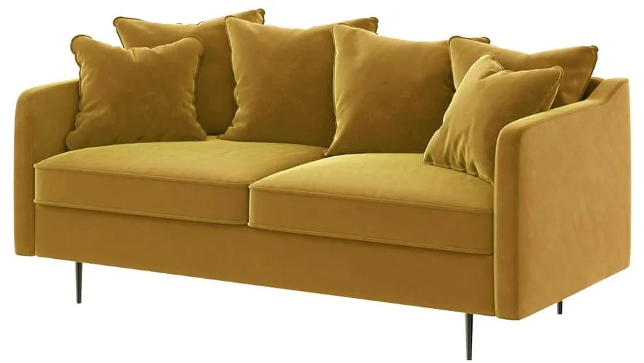 Miodowożółta aksamitna sofa Ghado Esme, 176 cm