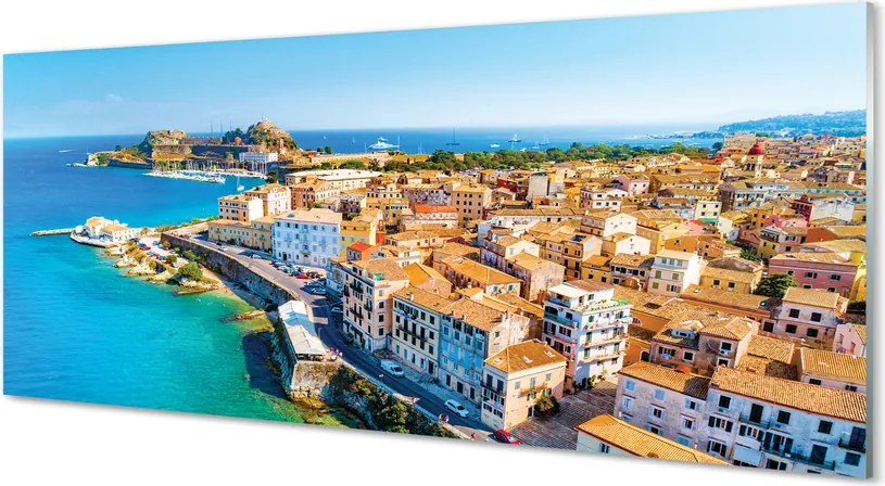 Panel Szklany Nadmorskie Miasteczko w Grecji