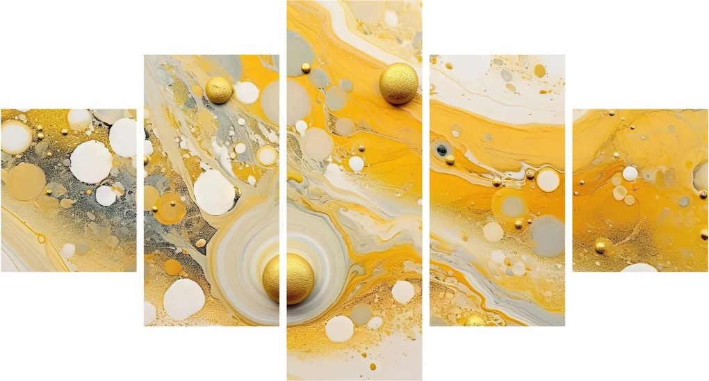 Obraz - Abstrakcyjne tło ze złotą dekoracją (125x70 cm)