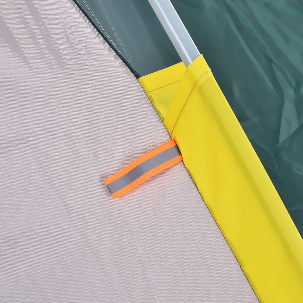 Outsunny Namiot kempingowy 3-4 osoby kopuła poliester zielony 205x195x135cm | Aosom PL