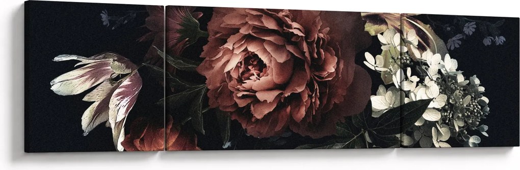 Obraz - Ciemne kwiaty (170x50 cm)
