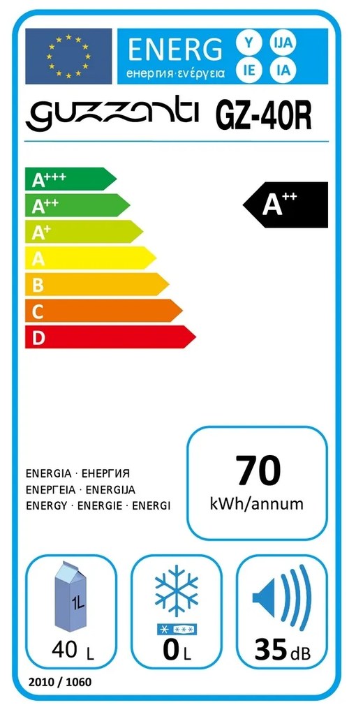 Guzzanti GZ 40R termoelektryczna lodówkaturystyczna, 43 x 57 x 40 cm
