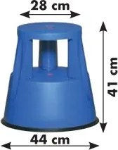 Taboret mobilny stalowy, szary