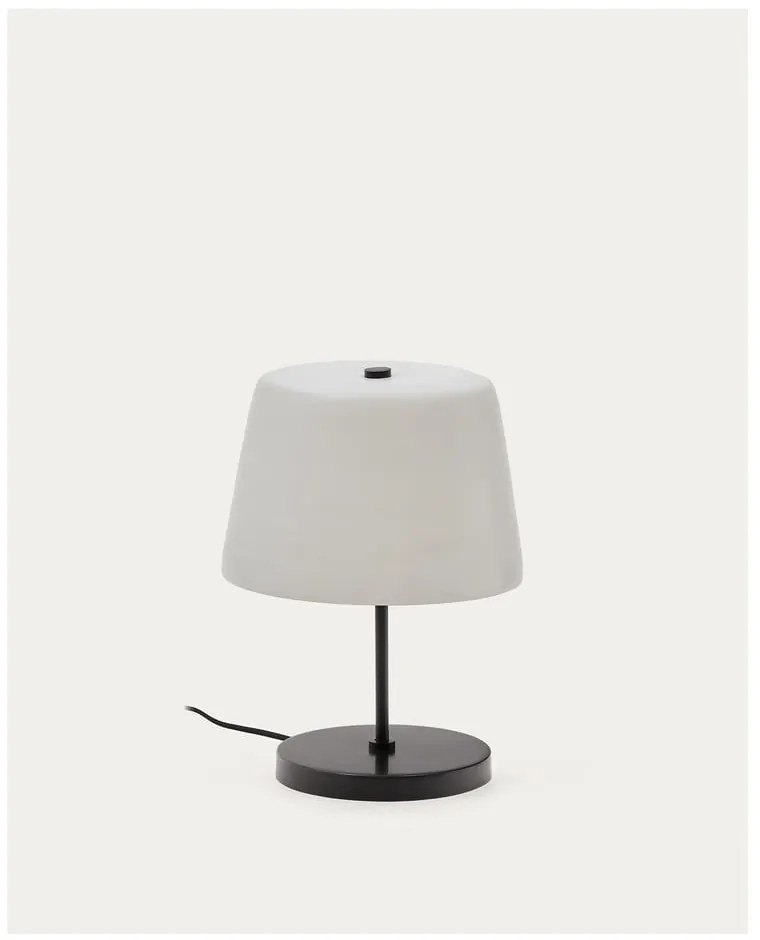 Czarno-biała lampa stołowa ze szklanym kloszem (wysokość 38 cm) Nefar – Kave Home