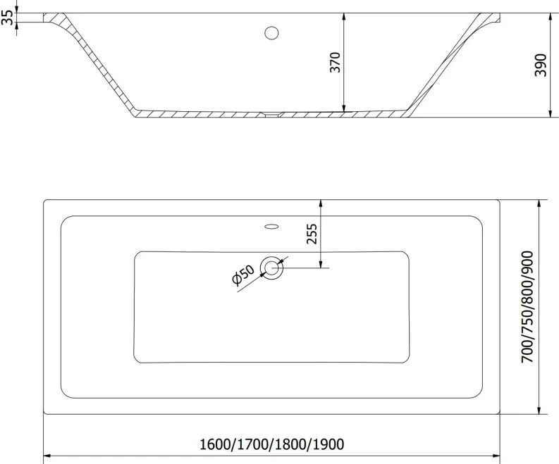 Mexen Cube wanna prostokątna 190 x 80 cm z obudową, biała - 55051908000X