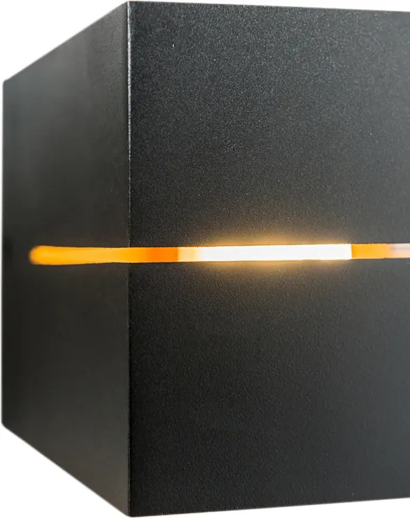 Zestaw 4 lamp ściennych czarnych ze złotem 9,7 cm - Transfer Groove