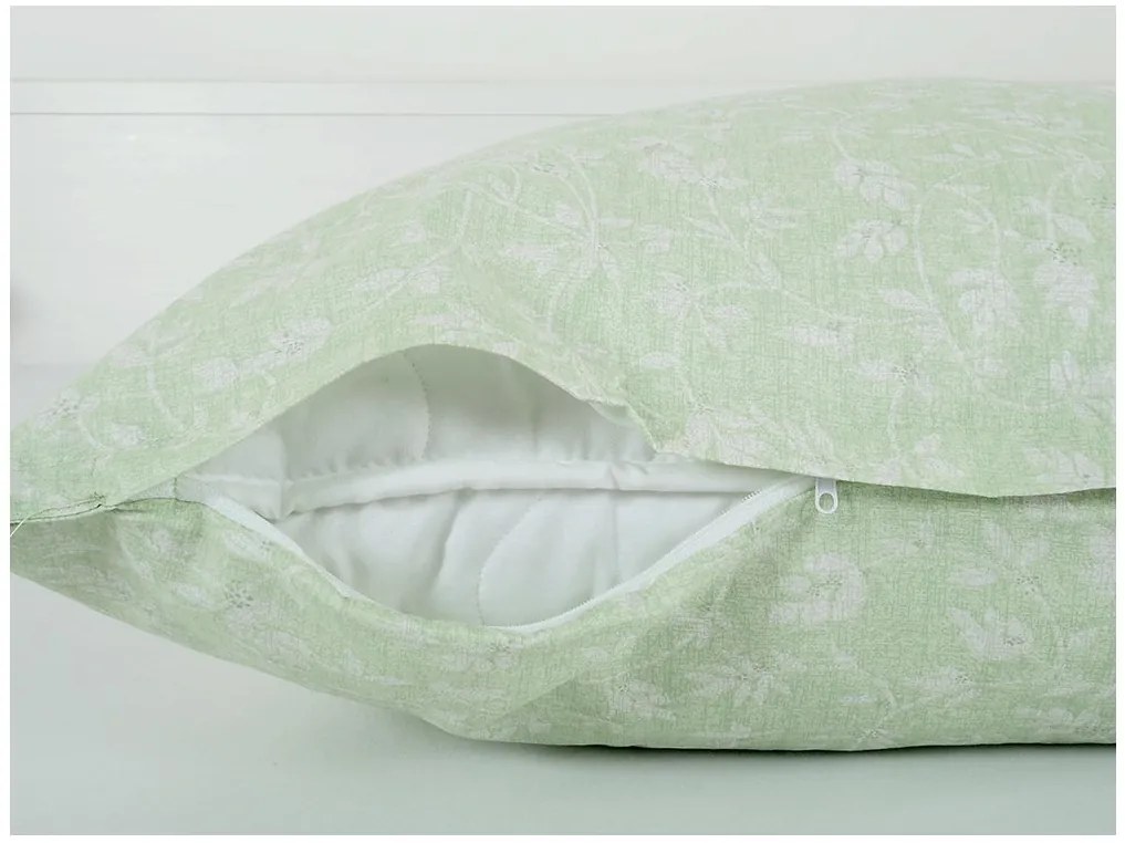 PrzytulneMieszkanie.pl PrzytulneMieszkanie.pl Pościel z bawełny Renforcé GREEN FLOWERS zielony Rozmiar pościeli: 70 x 90 cm | 140 x 200 cm