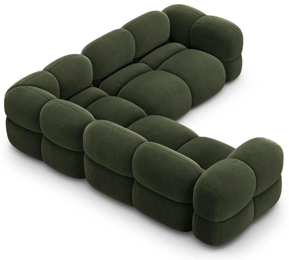 Zielony aksamitny narożnik Loretto – Cosmopolitan Design