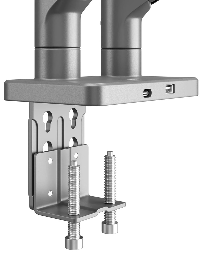 Metalowy uchwyt na dwa monitory JAKE, szary