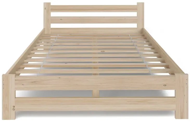 Dwuosobowe łóżko sosnowe ze stelażem 180x200 E4-F77