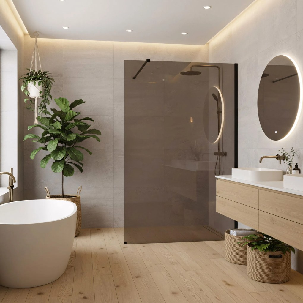 Kabina prysznicowa Walk-In Rea Flexi Brown / Black 120