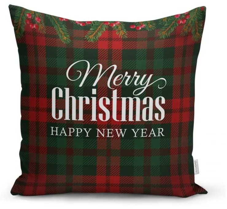 Zestaw 4 świątecznych poszewek na poduszki i bieżnika Minimalist Cushion Covers Tartan Christmas