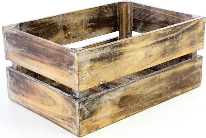 Skrzynia DIVERO Vintage, brązowa opalona 42 cm x 23 cm