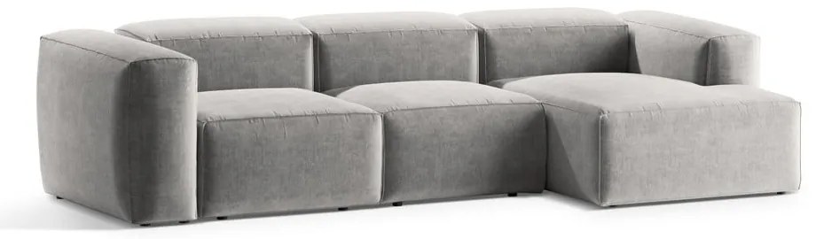 Jasnoszary narożnik (prawostronny/z szezlongiem) Bergamo – Cosmopolitan Design