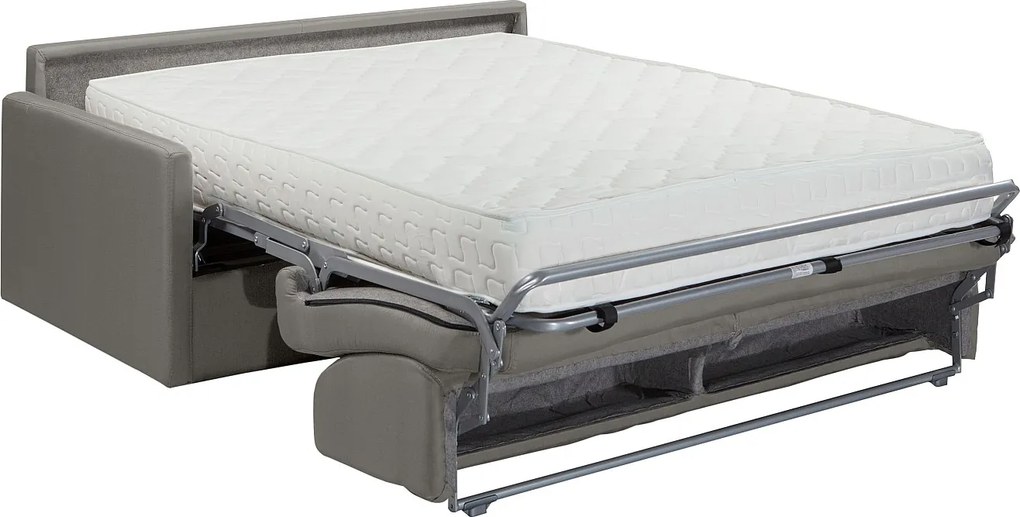 Kanapa 3-osobowa rozkładana z weluru CALIFE - Kolor zielony - Łóżko 140 cm - Materac 22 cm z pamięcią kształtu