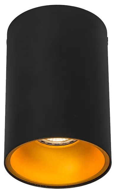 Inteligentny reflektor czarny ze złotym, w zestawie źródło światła WiFi GU10 - Deep Nowoczesny Oswietlenie wewnetrzne