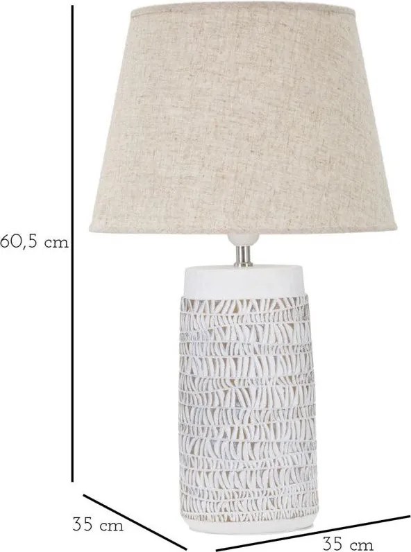 Beżowa lampa stołowa z tekstylnym kloszem (wysokość 60,5 cm) Nairobi – Mauro Ferretti