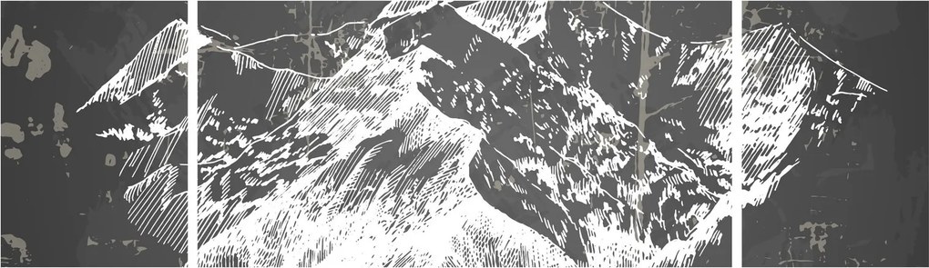 Obraz - Ilustracja gór (170x50 cm)