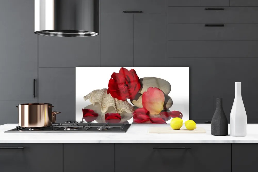 Panel Szklany Aksamitne Płatki Róż