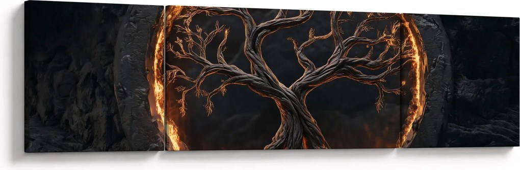 Obraz – Drzewo życia w lawie I. (170x50 cm)