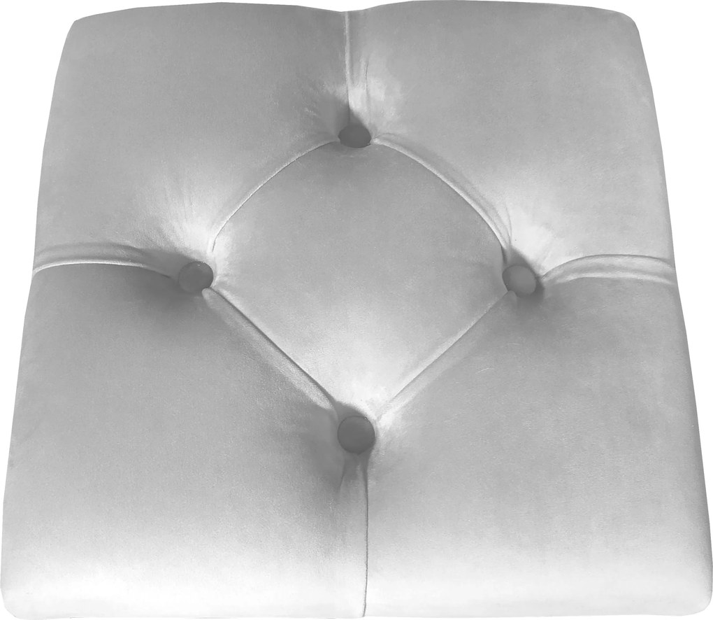 Pufa CHESTERFIELD tkanina Welur loft ławka podnóżek metal : Kolor Stelaża - Czarny , Kolor tkaniny - VELVET - MG39, Typ tkaniny - Velvet