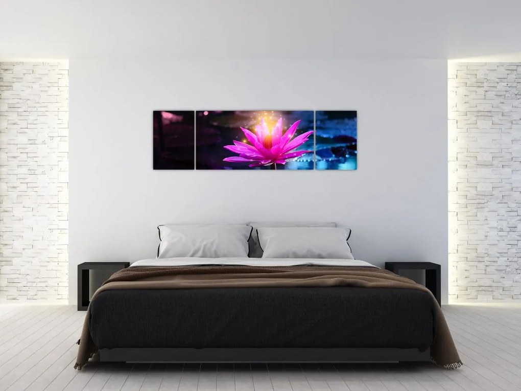 Obraz lilii wodnej na wodzie (170x50 cm)