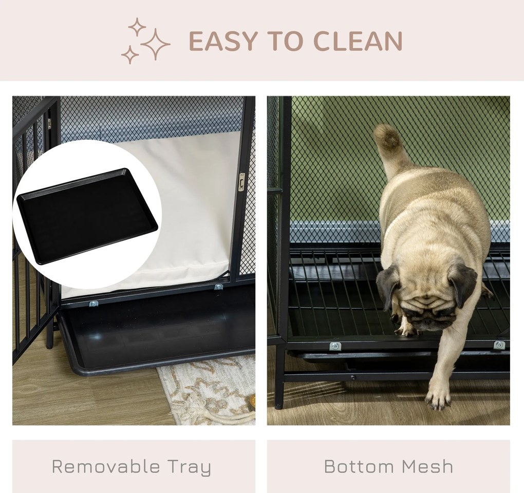 PawHut Wytrzymała klatka dla psa domek dla zwierząt domowych metalowa składana boks dla psa | Aosom PL
