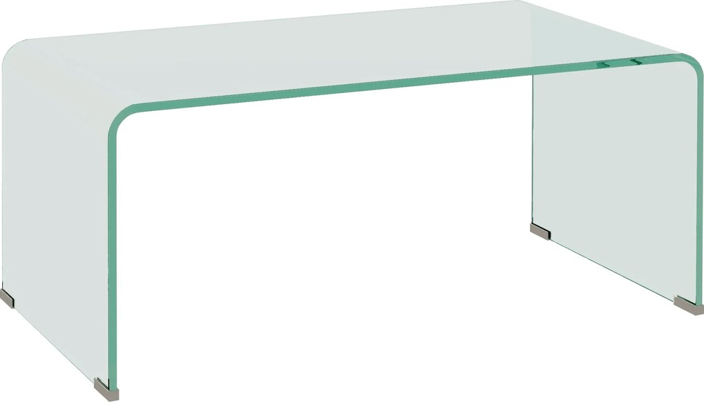 HOMCOM Stabilny stolik kawowy ze szkła, jednolity design, prosty i nowoczesny, 80 x 45 x 35 cm, przezroczysty