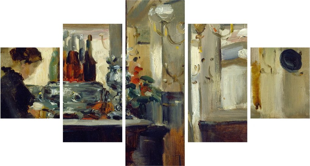 Obraz - Style of Edouard Manet, Bon Bock Cafe, reprodukcje (125x70 cm)