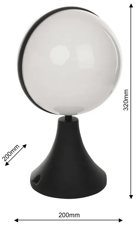 Okrągła lampa zewnętrzna czarna - N009-Hiflok