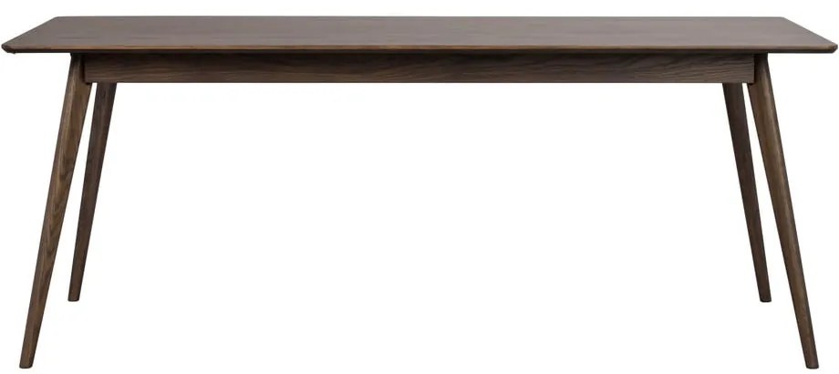 Ciemnobrązowy rozkładany stół w dekorze dębu 90x190 cm Yumi – Rowico