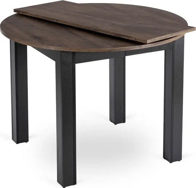 Stół Okrągły Rozkładany HARRY 102-142 cm Orzech/Czarny Loft