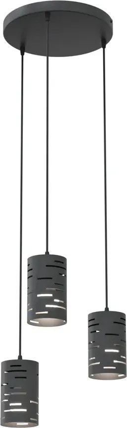 Czarna potrójna lampa wisząca nad stół - D146 G1-F12