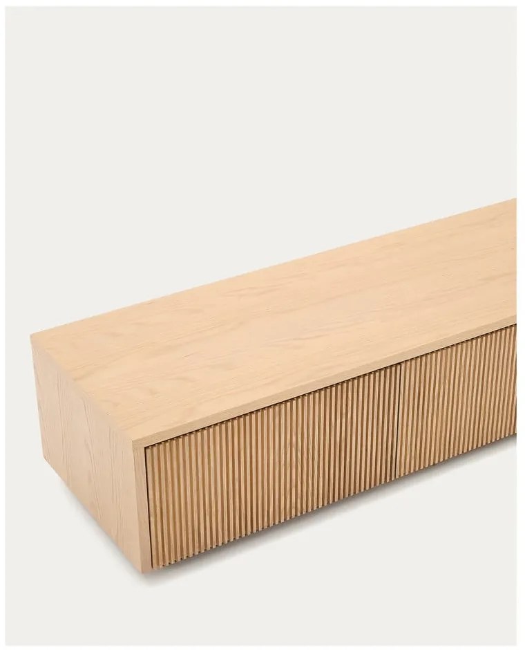 Szafka pod TV w dekorze dębu w naturalnym kolorze 200x30x40 cm Helvine – Kave Home