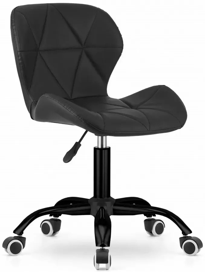 Czarny z ekoskóry fotel obrotowy do biurka B5-F45