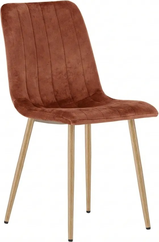 Kasztanowo brązowe aksamitne krzesło LAVA