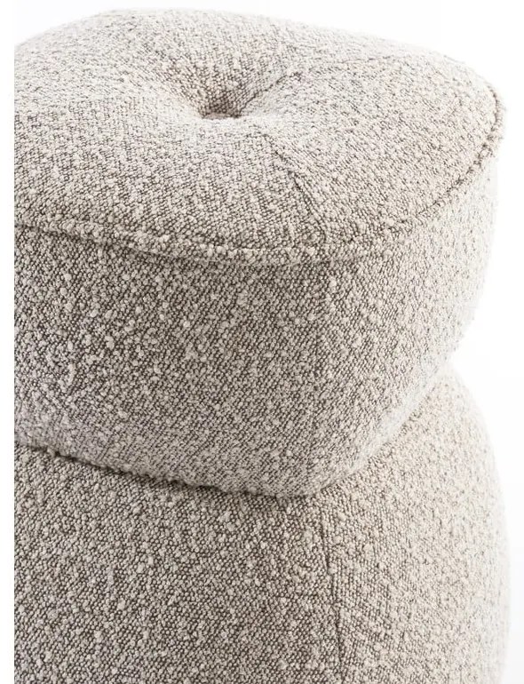 Beżowy puf z materiału bouclé Leyla – Light &amp; Living